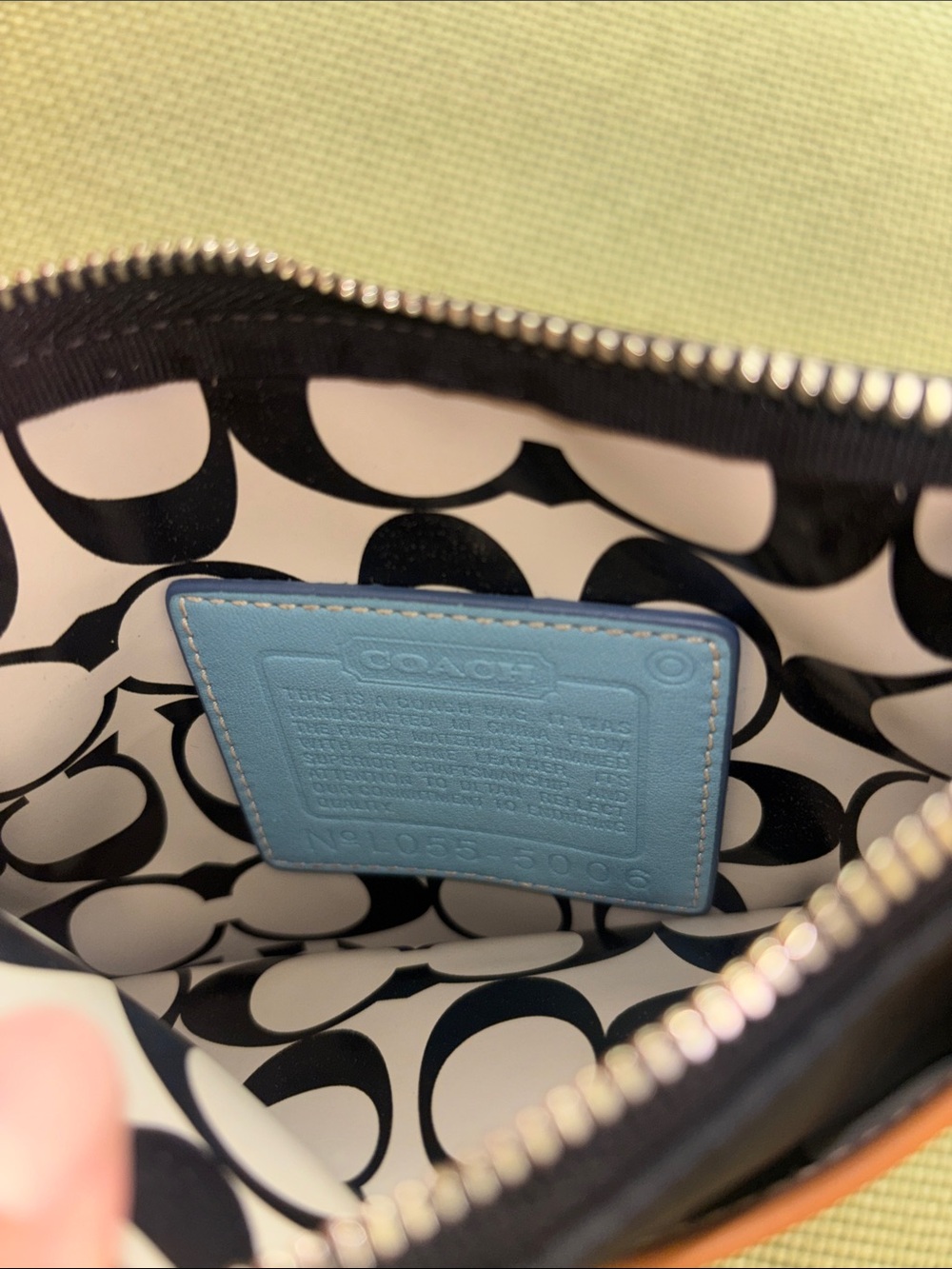 Coach Black Crossbody with Tan Trim and Light Blue Accents - Picture 9 of 9